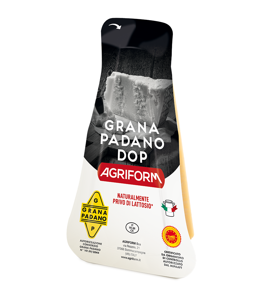 Grana Padano with thermoformed package