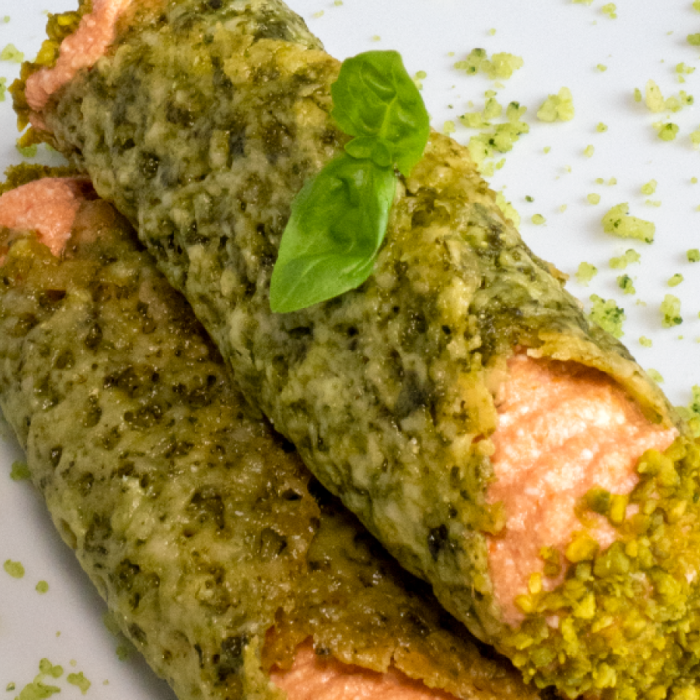 Cannoli di Grana Padano Dop Oro del Tempo al basilico